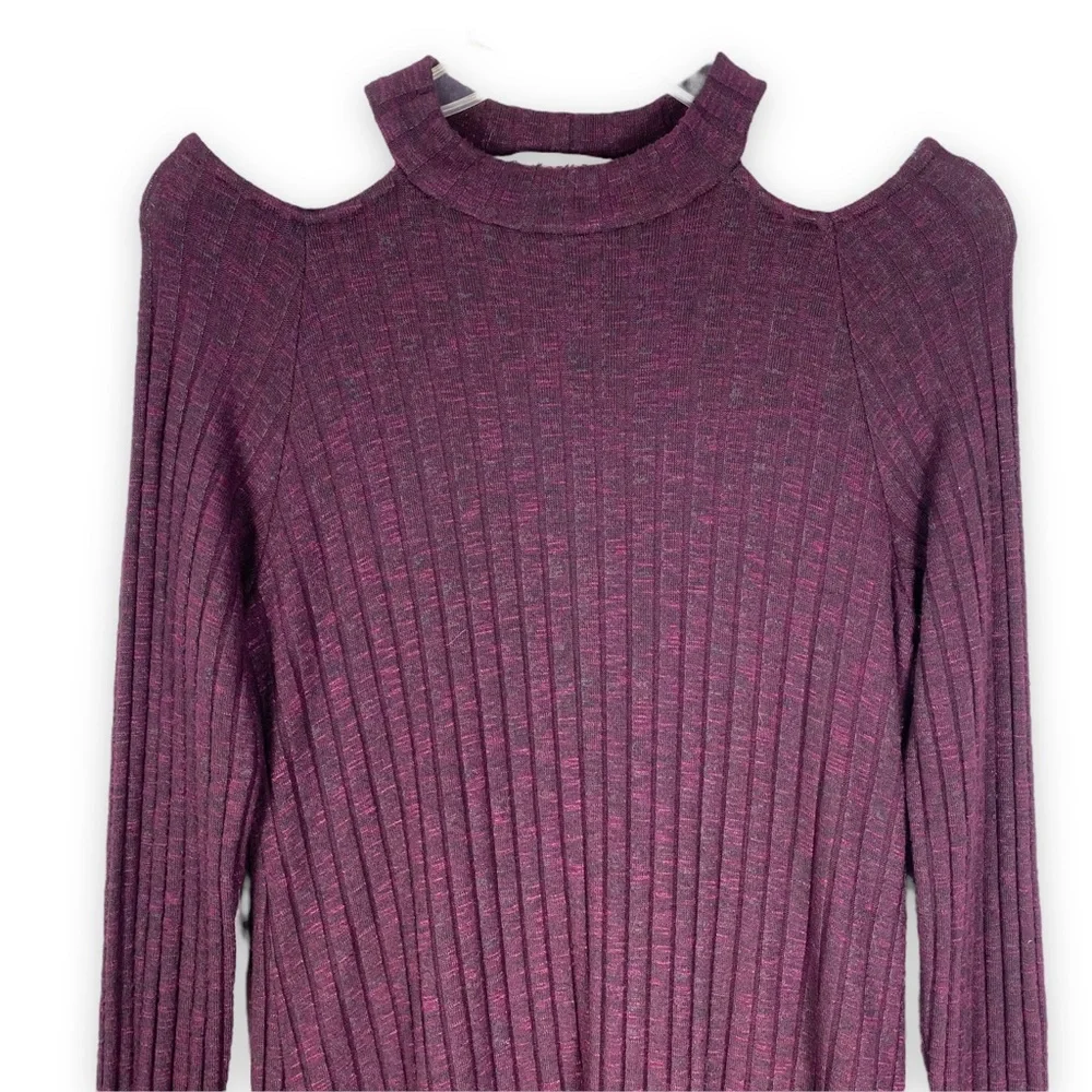 Michael Stars Ribbed Mini Dress Size M Jasper Boy Cut Out Mock Neck Office - Picture 3 of 12